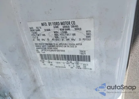 2010 Ford F-150 Fx2 Sport/Stx/Xl/Xlt from USA, damaged, VIN 1FTEX1C88AFB97555